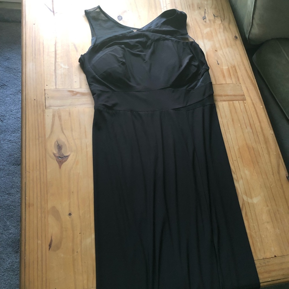 Floor Length Gala Dress with Sheer Panels